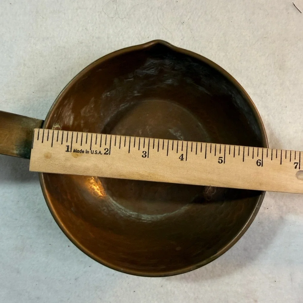 Vintage Hammered Copper Sauce Pan Small Rustic Farmhouse Butter Warmer Primitive